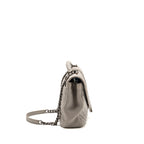 Saint Laurent/YSL Large College Bag Chevron Sheepskin Light Grey SHW