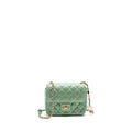 Chanel square flap bag candy heart quilted lambskin light green LGHW (microchip)