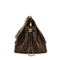 Chanel Medium 25 bag suede leather brown GHW (microchip)