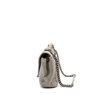 Saint Laurent/YSL Large College Bag Chevron Sheepskin Light Grey SHW