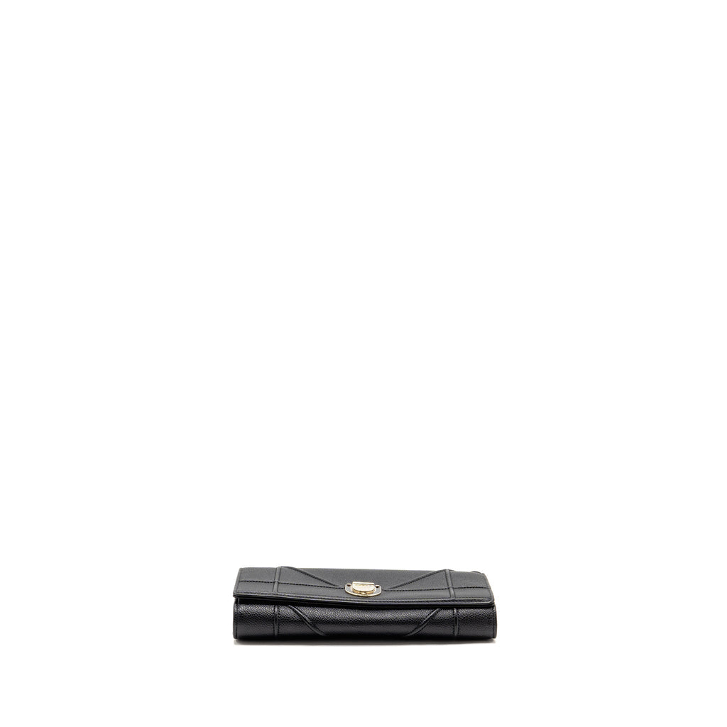 DIOR DIORAMA WALLET WITH CHAIN CALFSKIN BLACK GHW