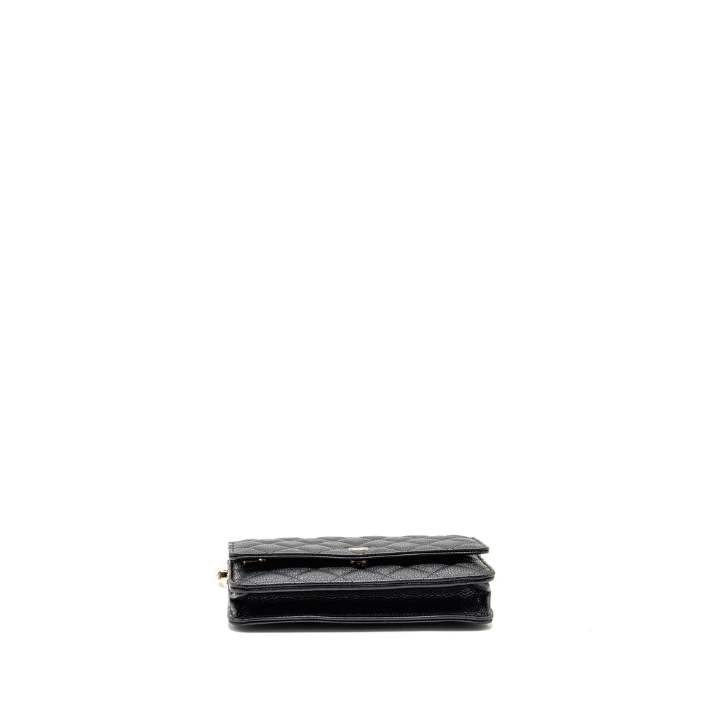 CHANEL CLASSIC WALLET ON CHAIN CAVIAR BLACK GHW (MICROCHIP)