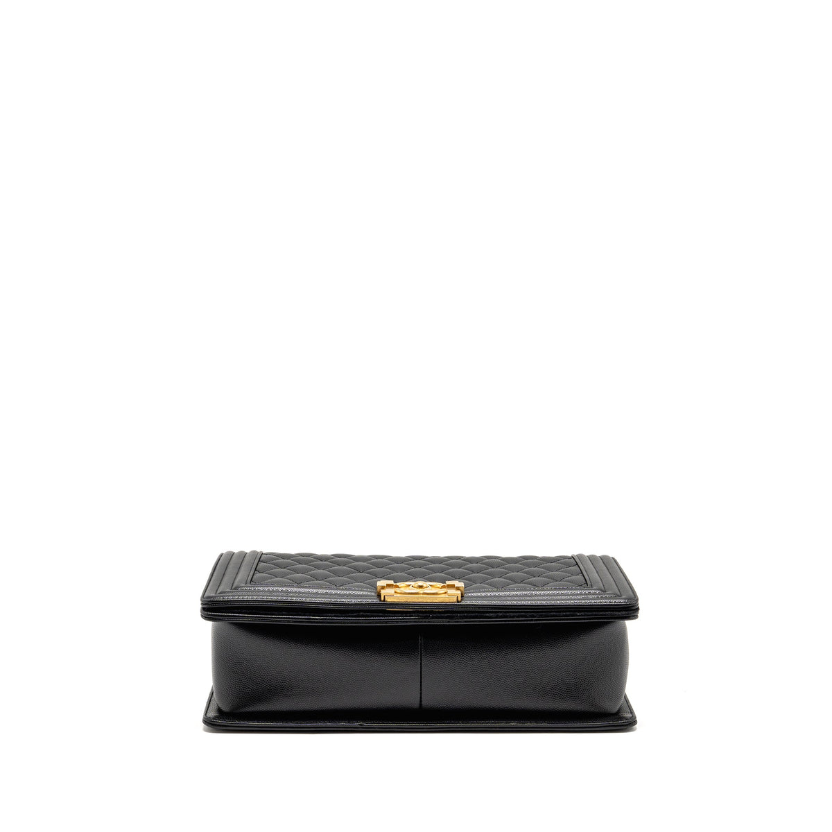 CHANEL NEW MEDIUM BOY BAG CAVIAR BLACK GHW (MICROCHIP)