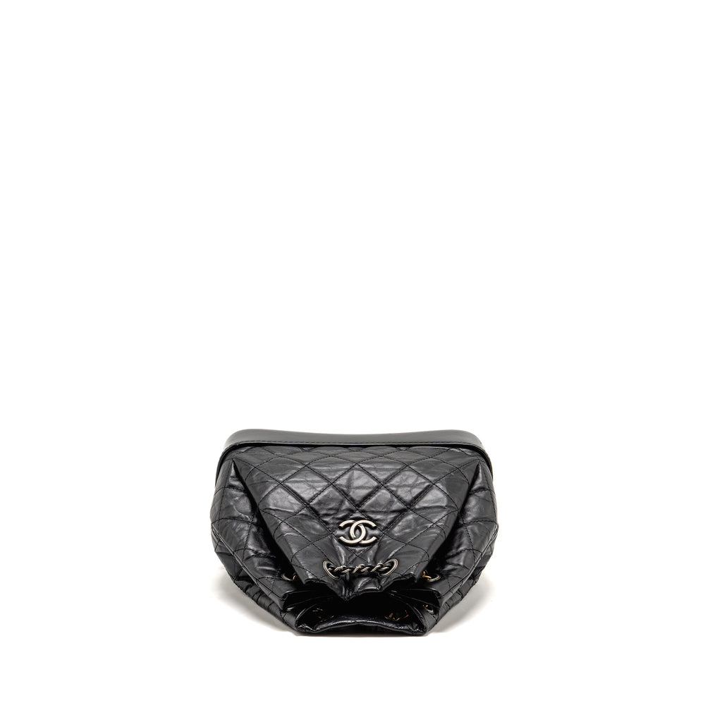 Chanel Gabrielle Backpack Aged Calfskin/Shiny Calfskin Black Multicolour HARDWARE