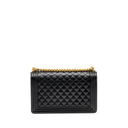 CHANEL NEW MEDIUM BOY BAG CAVIAR BLACK GHW (MICROCHIP)