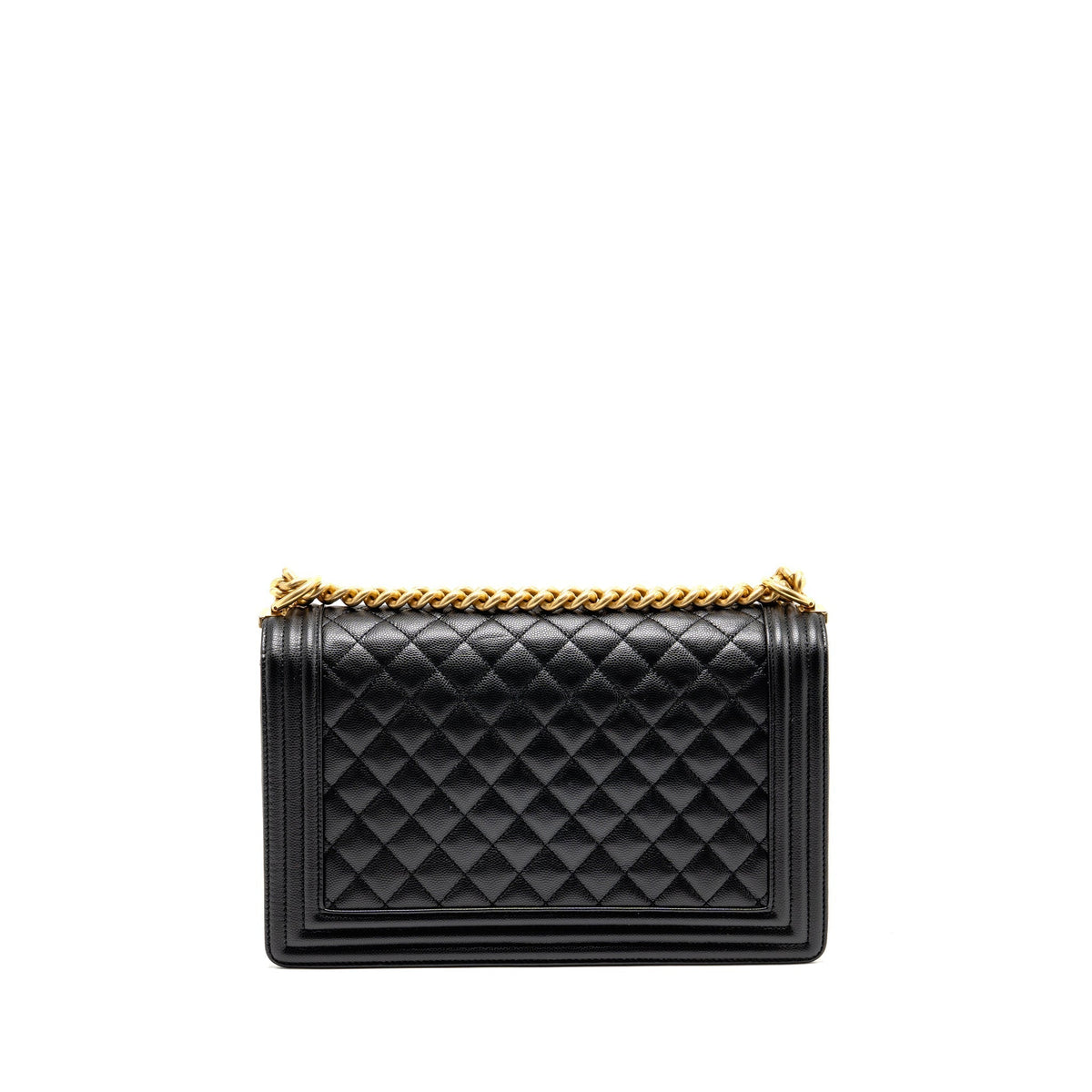 CHANEL NEW MEDIUM BOY BAG CAVIAR BLACK GHW (MICROCHIP)