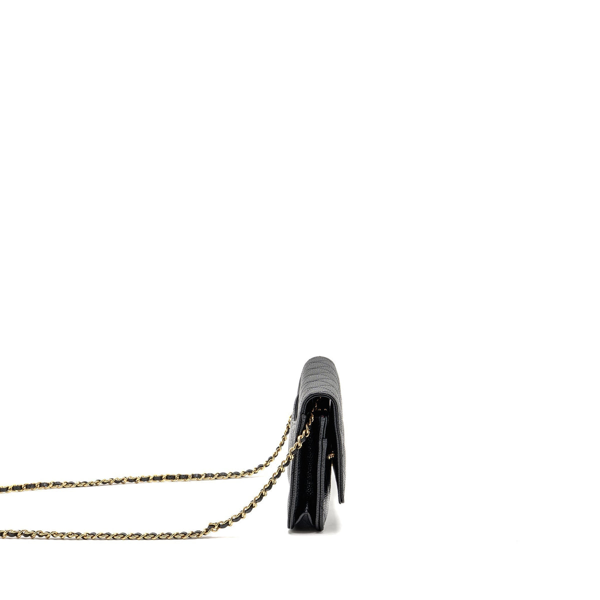 CHANEL CLASSIC WALLET ON CHAIN CAVIAR BLACK GHW (MICROCHIP)