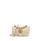 GUCCI MINI MARMONT BAG CALFSKIN WHITE GHW