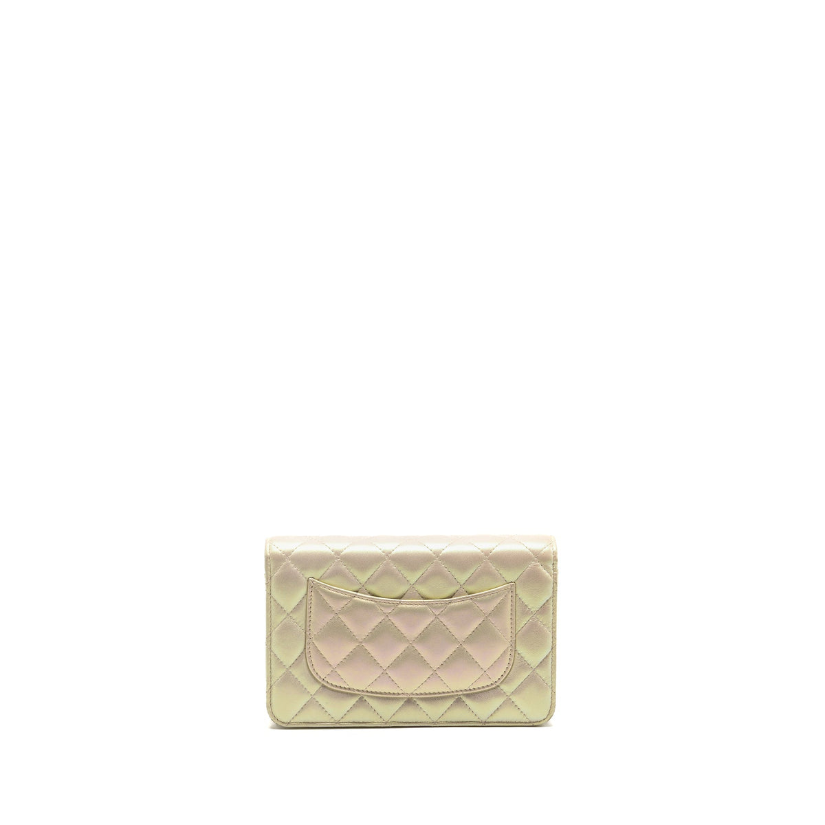 CHANEL WALLET ON CHAIN LAMBSKIN IRIDESCENT IVORY LGHW