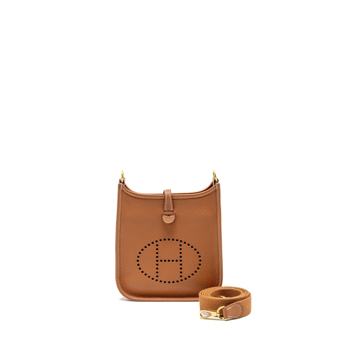 HERMES Mini Evelyn Clemence Gold GHW