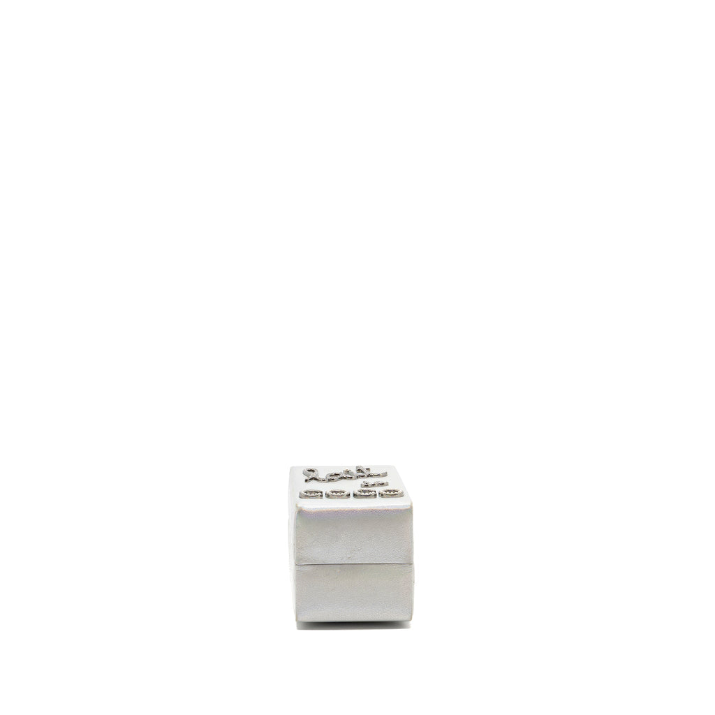 Chanel 14K limited edition Minaudiere runway lait de coco milk carton evening chain bag goatskin iridescent silver shiny ruthenium hardware