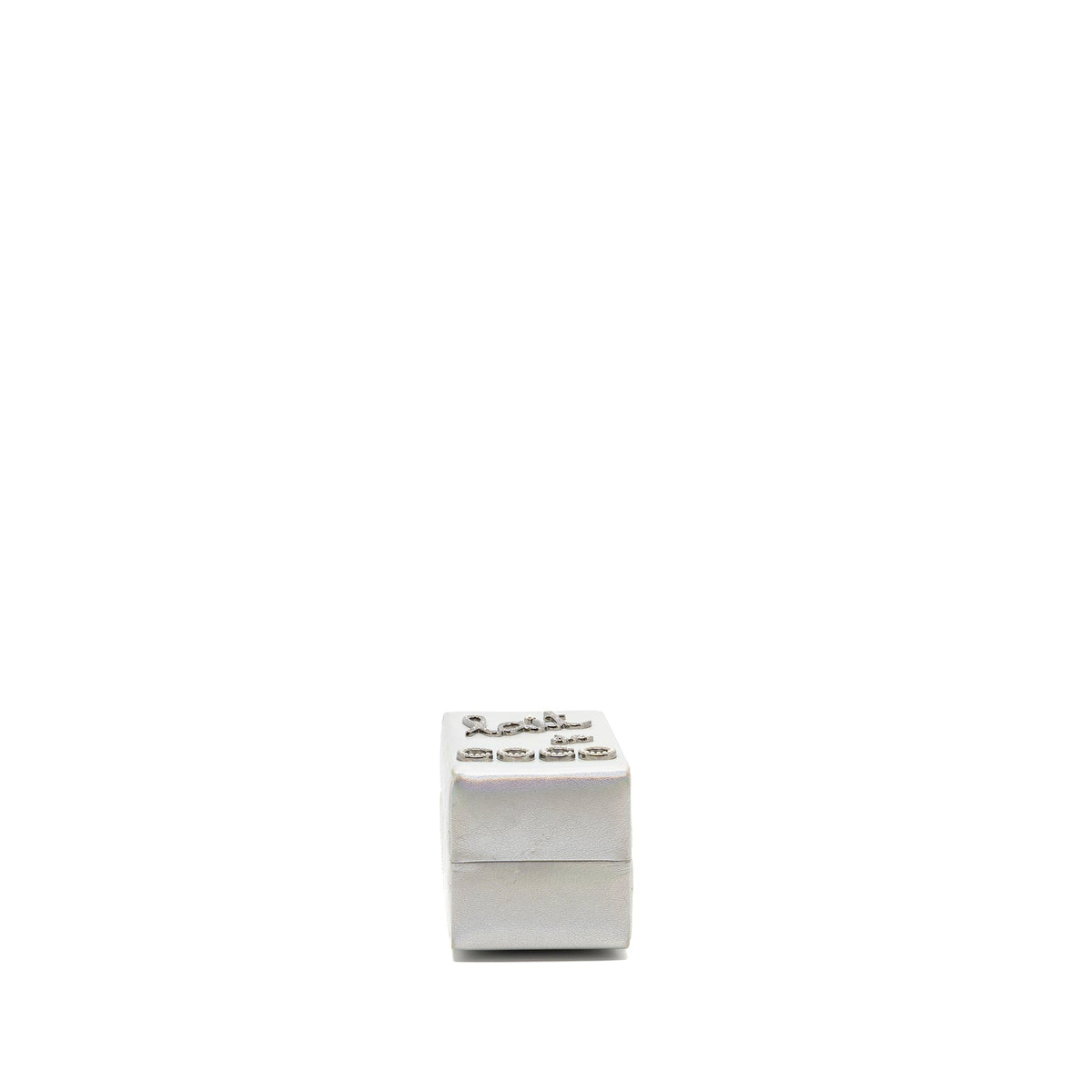Chanel 14K limited edition Minaudiere runway lait de coco milk carton evening chain bag goatskin iridescent silver shiny ruthenium hardware
