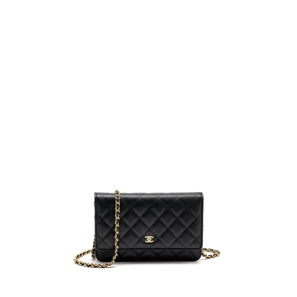 CHANEL CLASSIC WALLET ON CHAIN CAVIAR BLACK GHW (MICROCHIP)