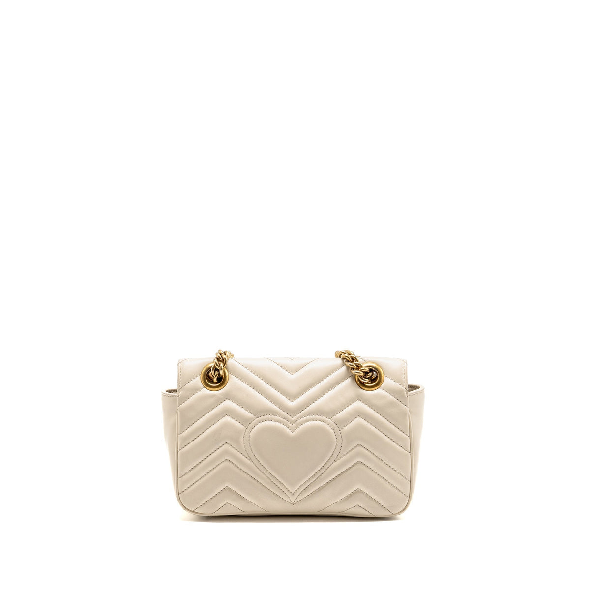 GUCCI MINI MARMONT BAG CALFSKIN WHITE GHW