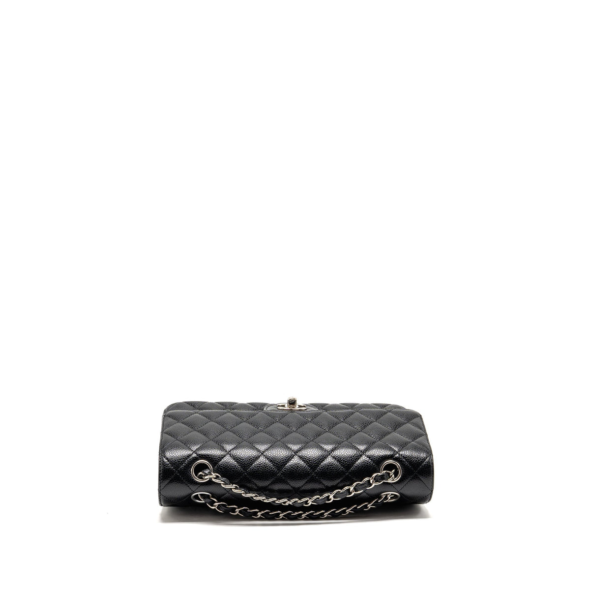 CHANEL MEDIUM CLASSIC DOUBLE FLAP BAG CAVIAR BLACK SHW
