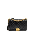CHANEL NEW MEDIUM BOY BAG CAVIAR BLACK GHW (MICROCHIP)