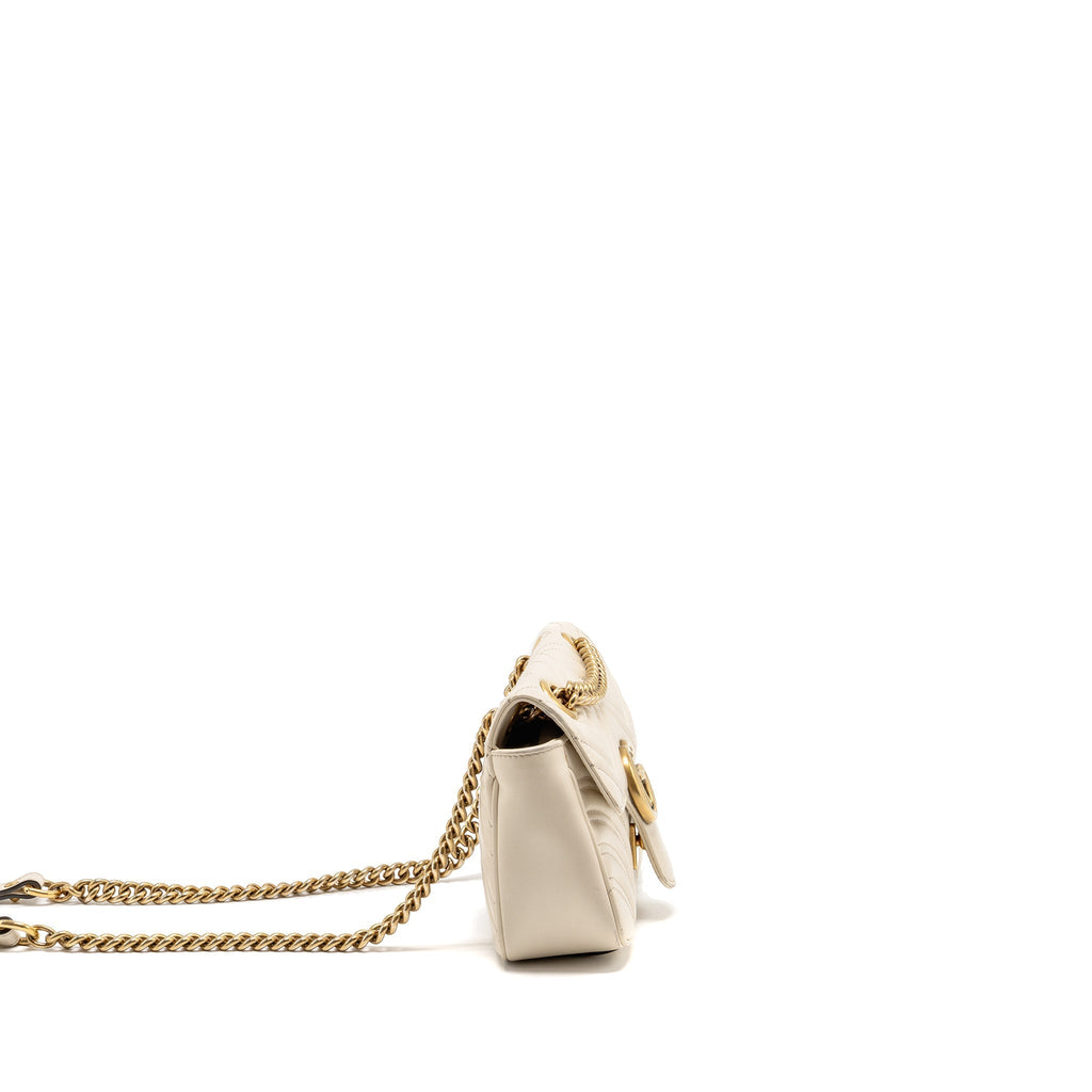 GUCCI MINI MARMONT BAG CALFSKIN WHITE GHW