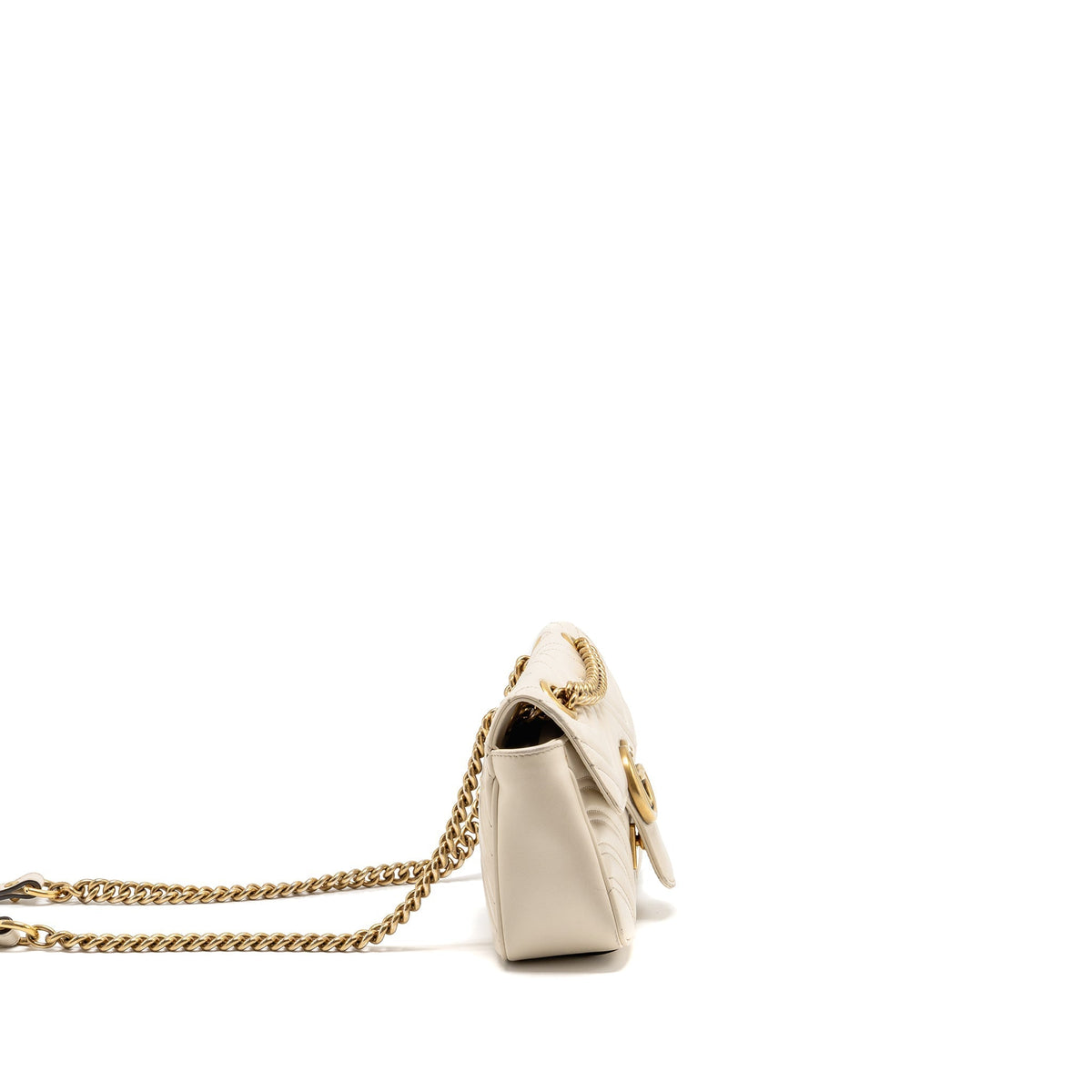 GUCCI MINI MARMONT BAG CALFSKIN WHITE GHW