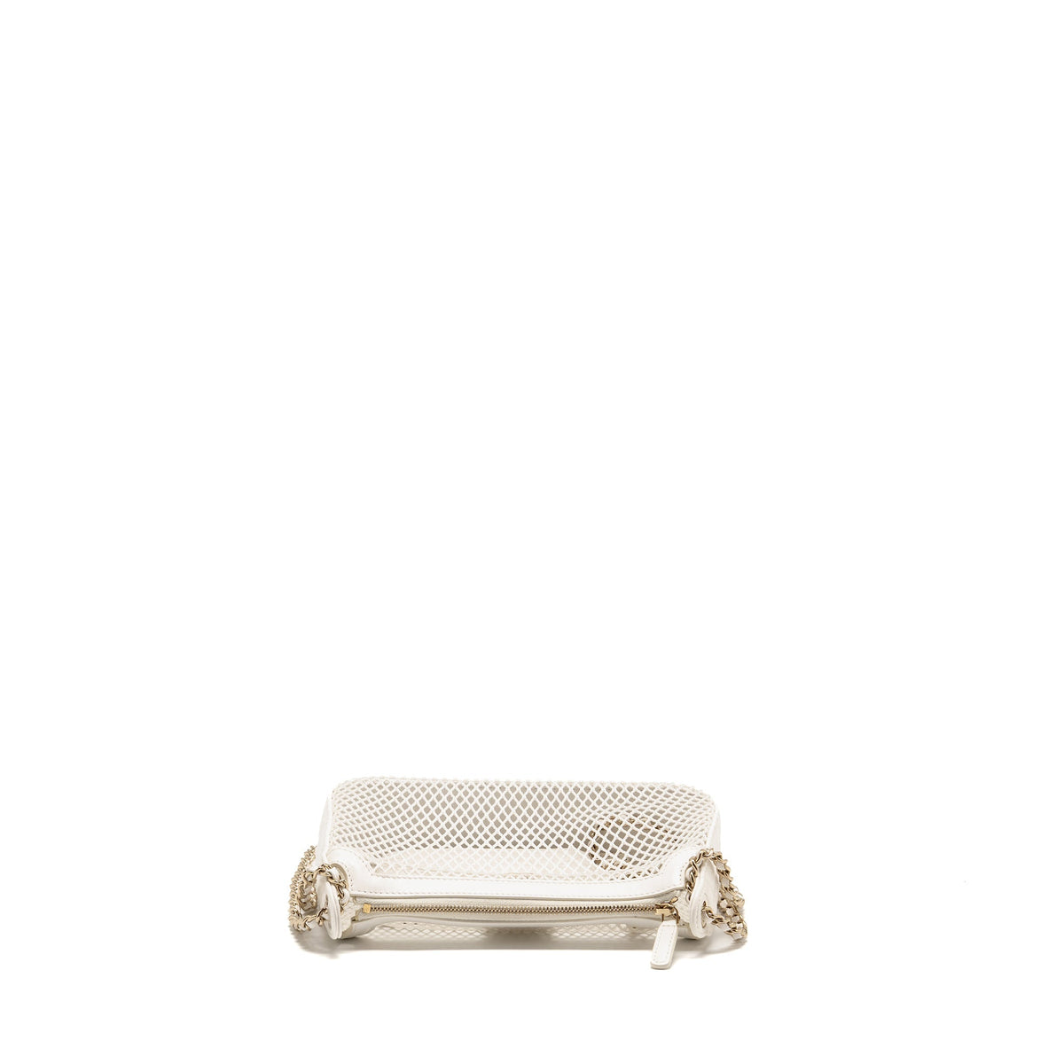 Chanel 25S Clutch with Chain Mesh / Lambskin White LGHW (Microchip)