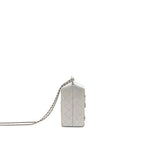 Chanel 14K limited edition Minaudiere runway lait de coco milk carton evening chain bag goatskin iridescent silver shiny ruthenium hardware