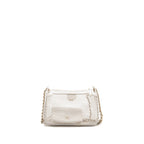 Chanel 25S Clutch with Chain Mesh / Lambskin White LGHW (Microchip)