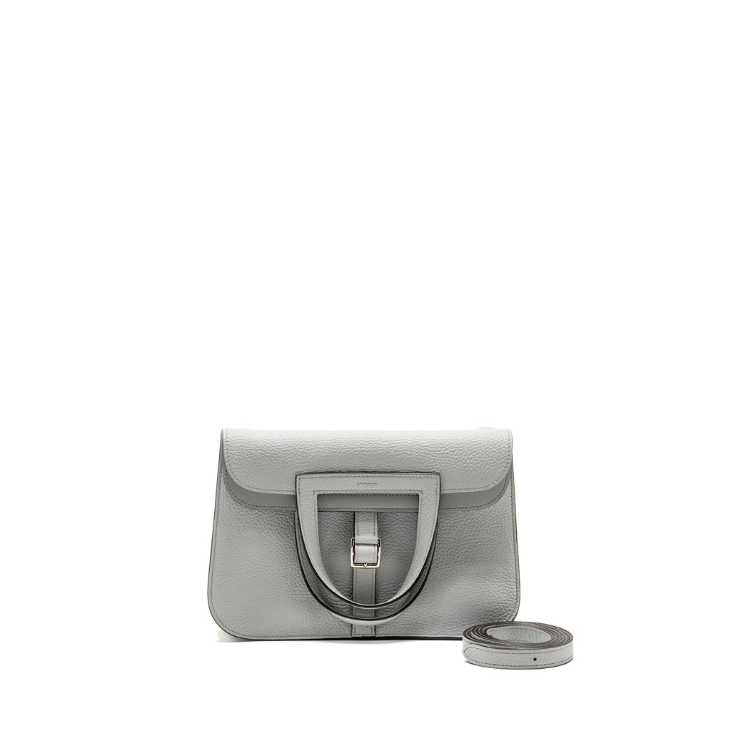 Hermes Halzan 25 Clemence Blue Pale SHW