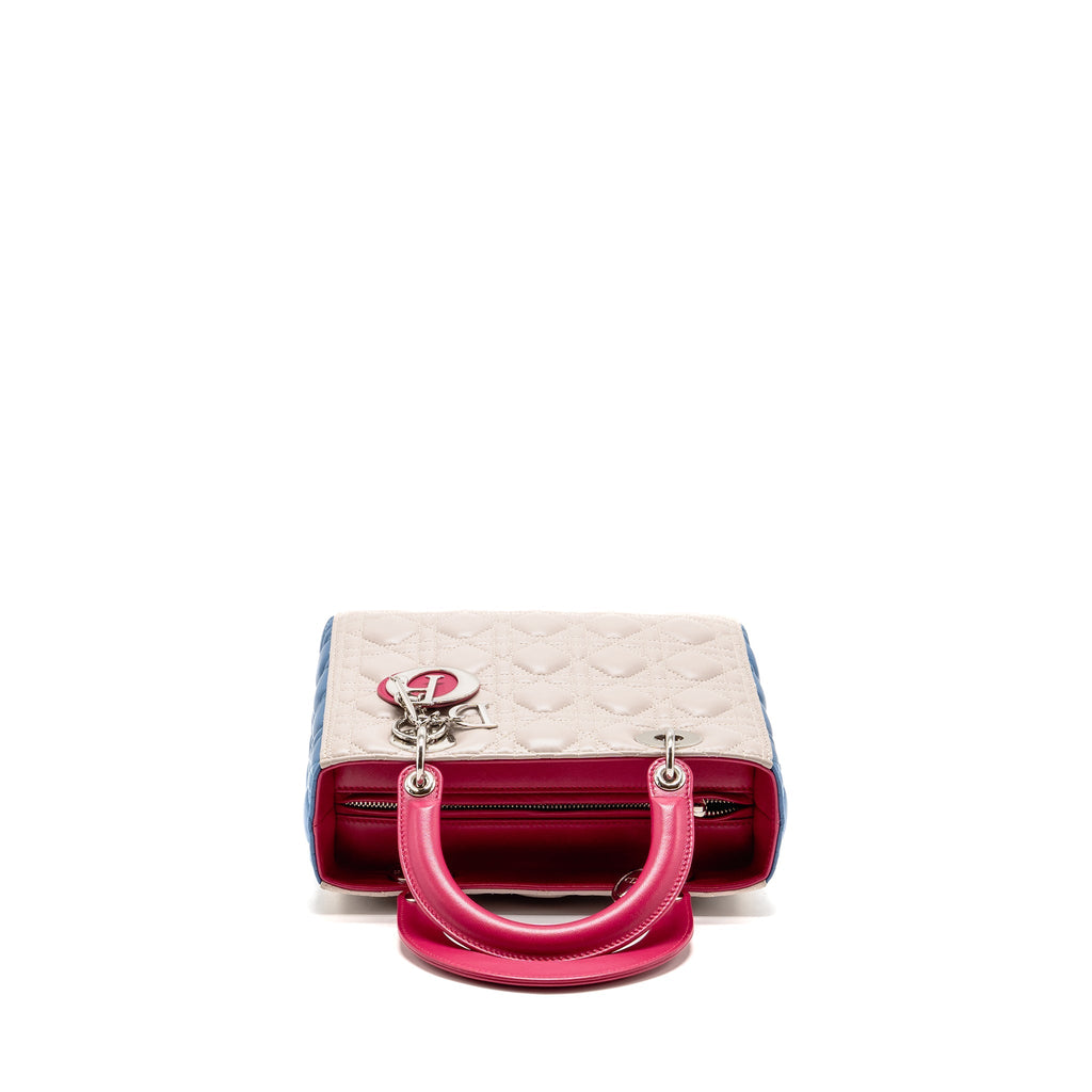 Dior Medium Lady Dior Lambskin Light Grey / Multicolour SHW
