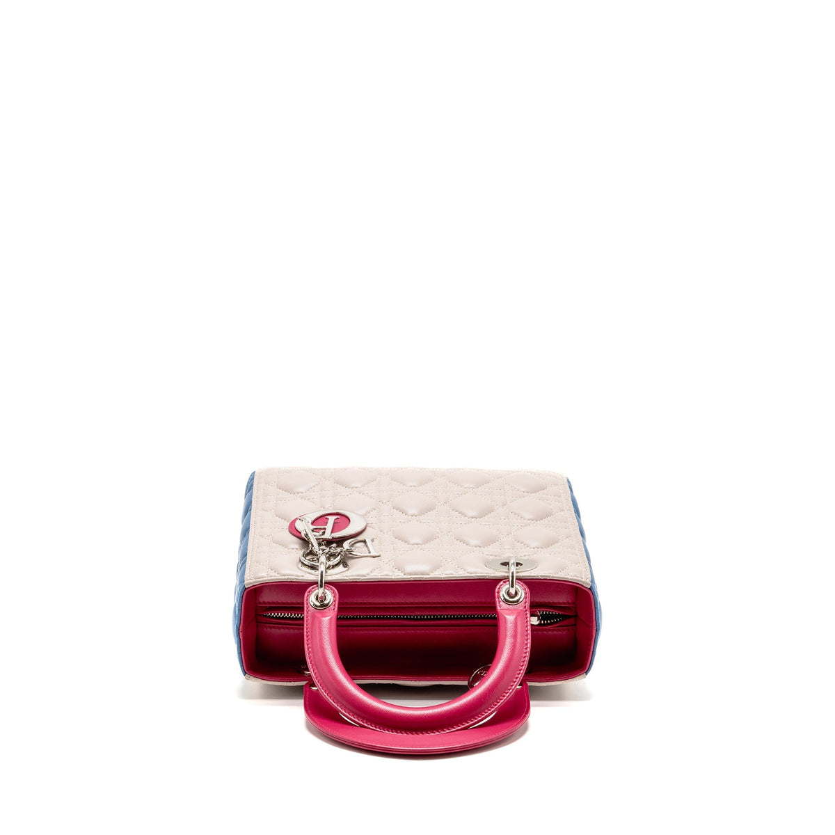 Dior Medium Lady Dior Lambskin Light Grey / Multicolour SHW