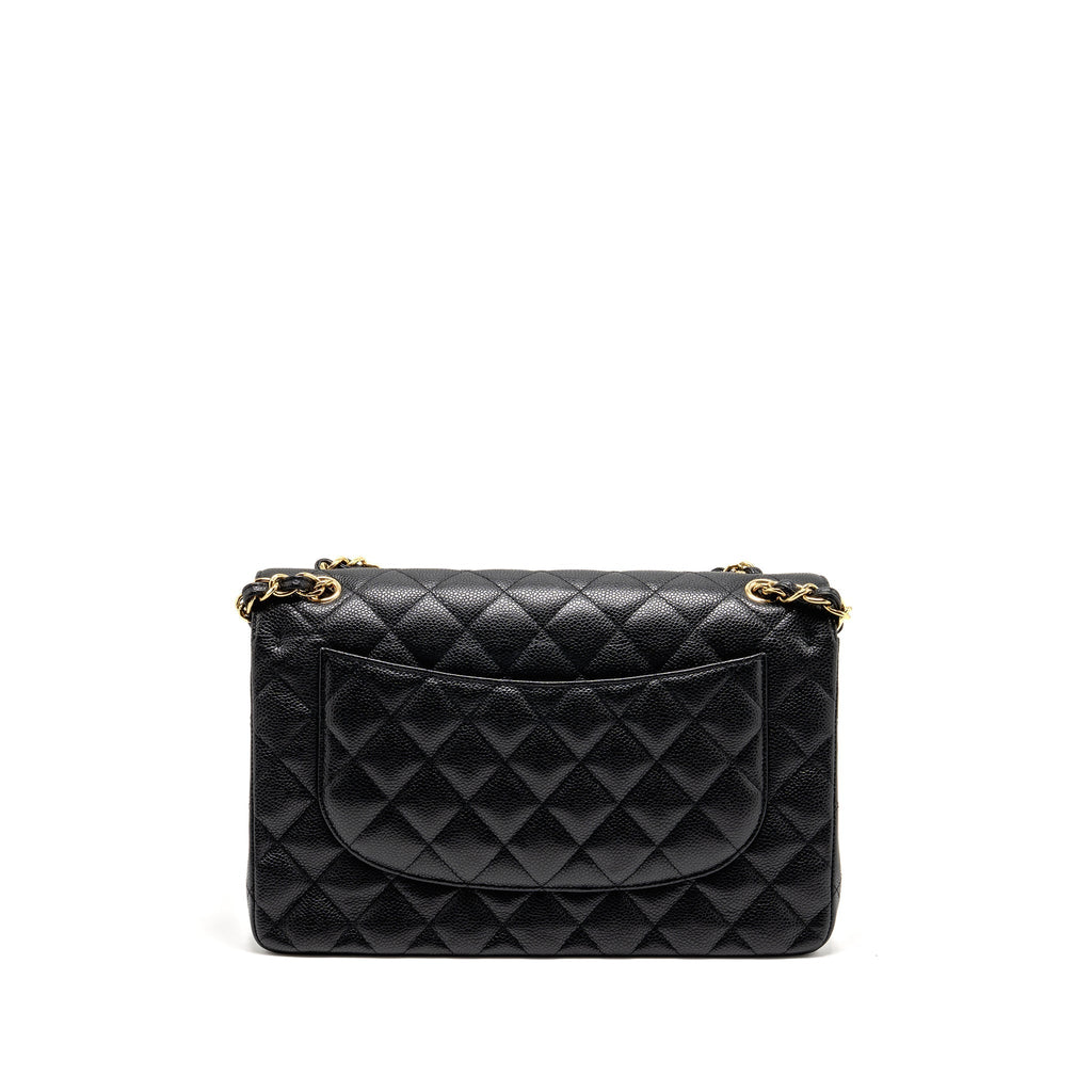 CHANEL JUMBO CLASSIC DOUBLE FLAP BAG CAVIAR BLACK GHW