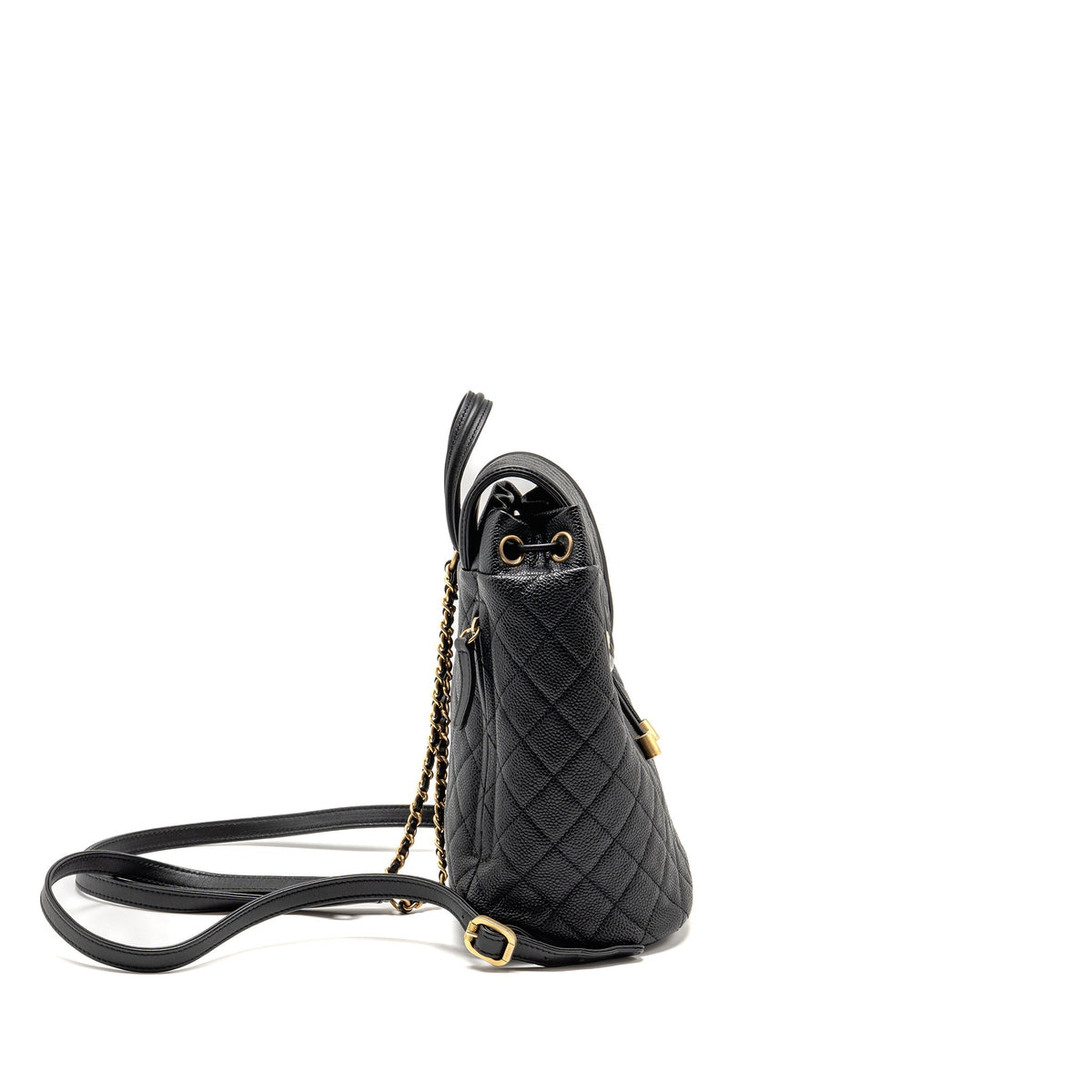 Chanel CC Filigree Backpack Caviar Black GHW