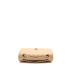 CHANEL MEDIUM CLASSIC DOUBLE FLAP BAG CAVIAR BEIGE SHW (MICROCHIP)