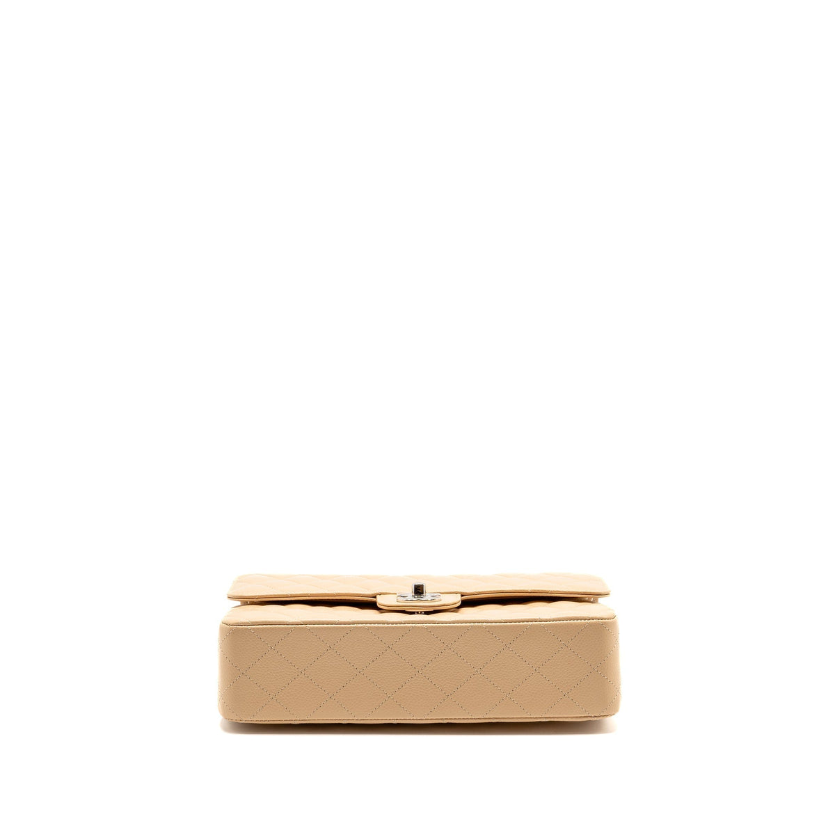 CHANEL MEDIUM CLASSIC DOUBLE FLAP BAG CAVIAR BEIGE SHW (MICROCHIP)