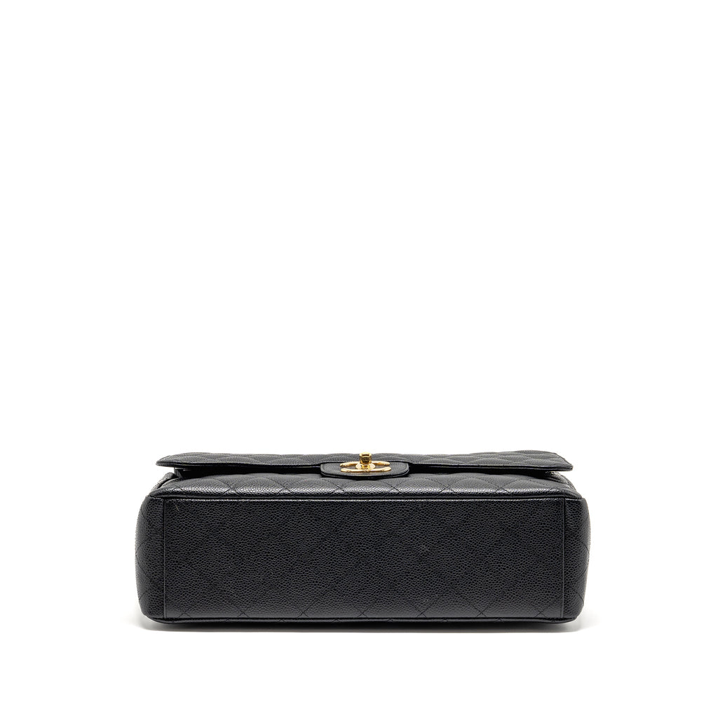 CHANEL MAXI CLASSIC DOUBLE FLAP BAG CAVIAR BLACK GHW