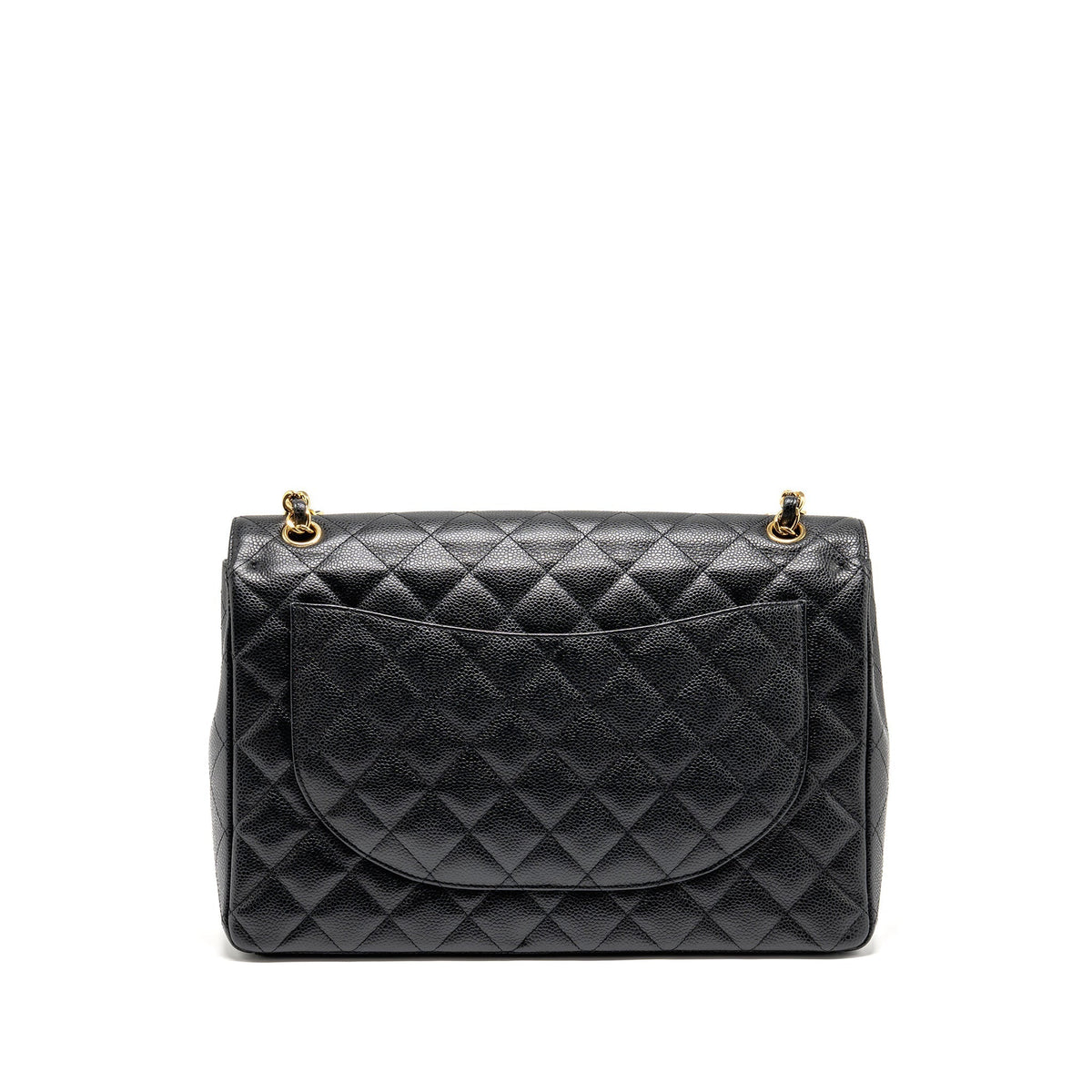 CHANEL MAXI CLASSIC DOUBLE FLAP BAG CAVIAR BLACK GHW