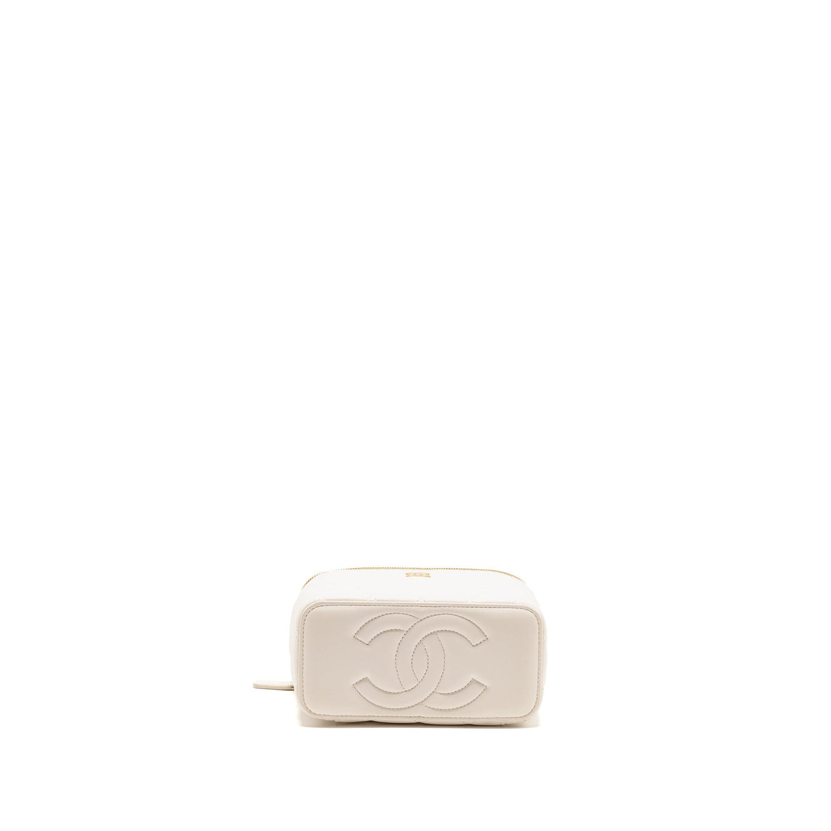 Chanel 22K Long Vanity with Coco Love Detailed Chain Lambskin White GHW（Microchip)