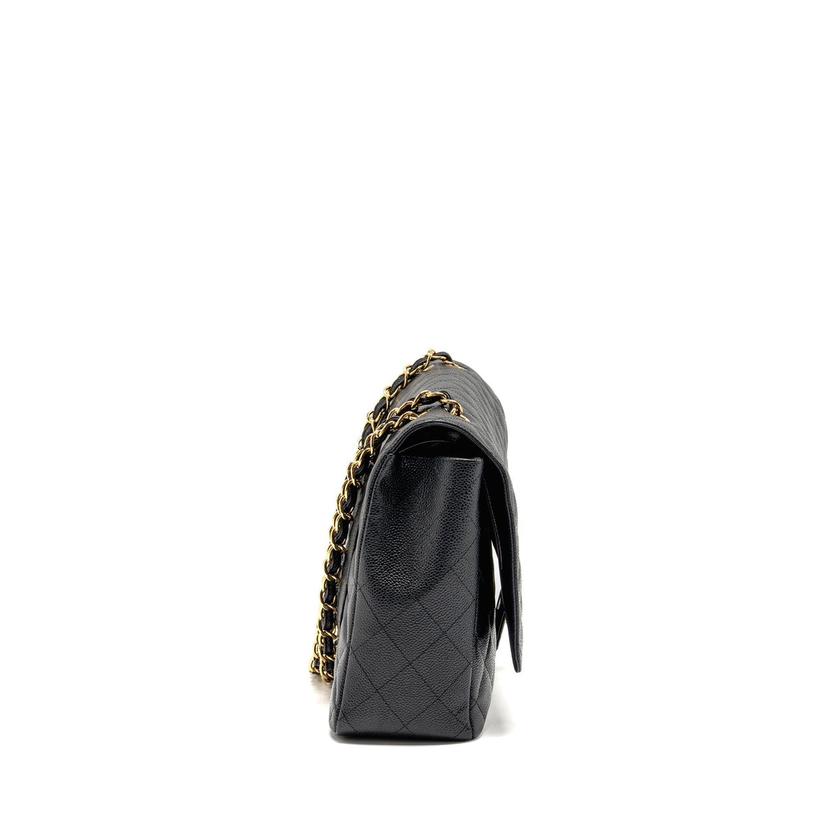 CHANEL MAXI CLASSIC DOUBLE FLAP BAG CAVIAR BLACK GHW