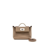Hermes MINI 24/24 2424-21 BAG Evercolor/Swift Etoupe SHW