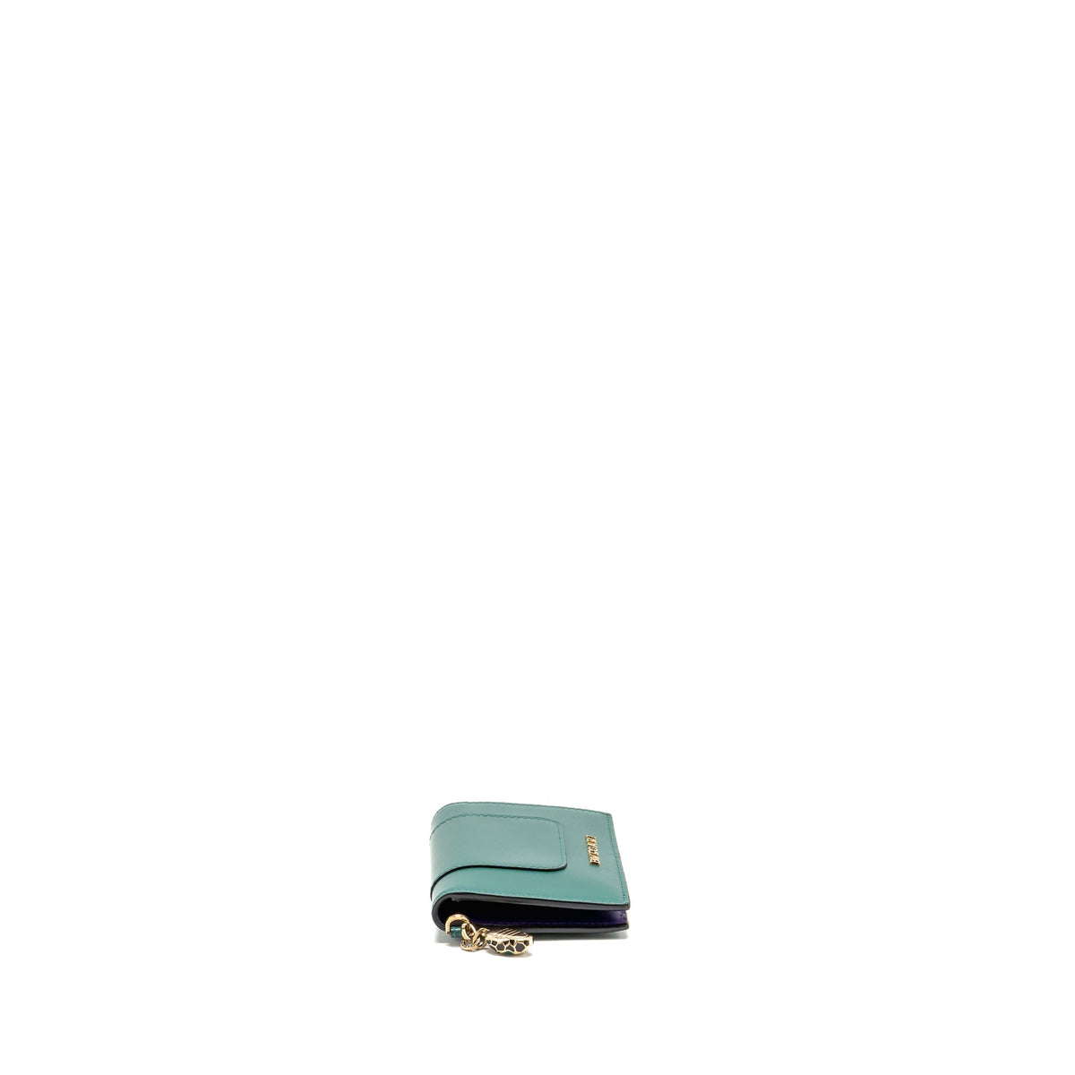 Bvlgari serpenti compact card holder leather green/purple LGHW