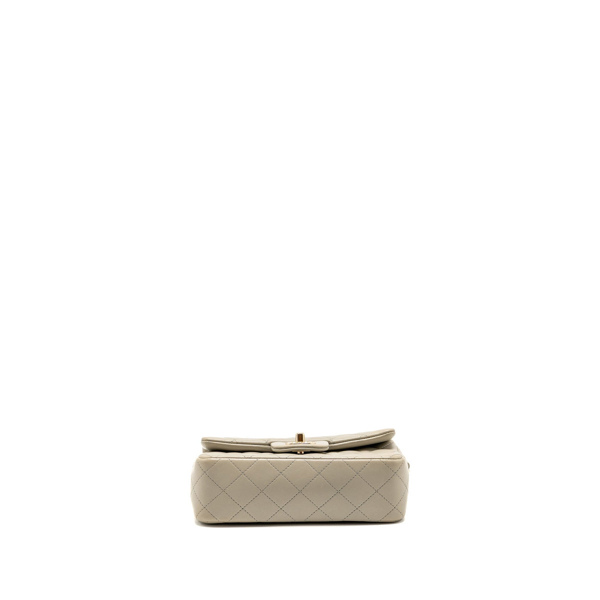 Chanel Mini Rectangular Flap Bag Lambskin Sage Grey LGHW (Microchip)