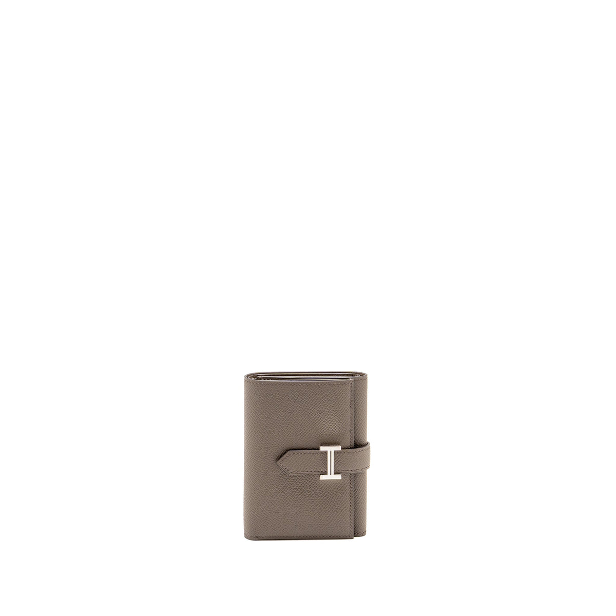 HERMES BEARN COMPACT WALLET EPSOM GRIS ETAIN SHW