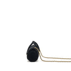 CHANEL MINI BOWLING CLUTCH WITH CHAIN VELVET BLACK GHW (MICROCHIP)
