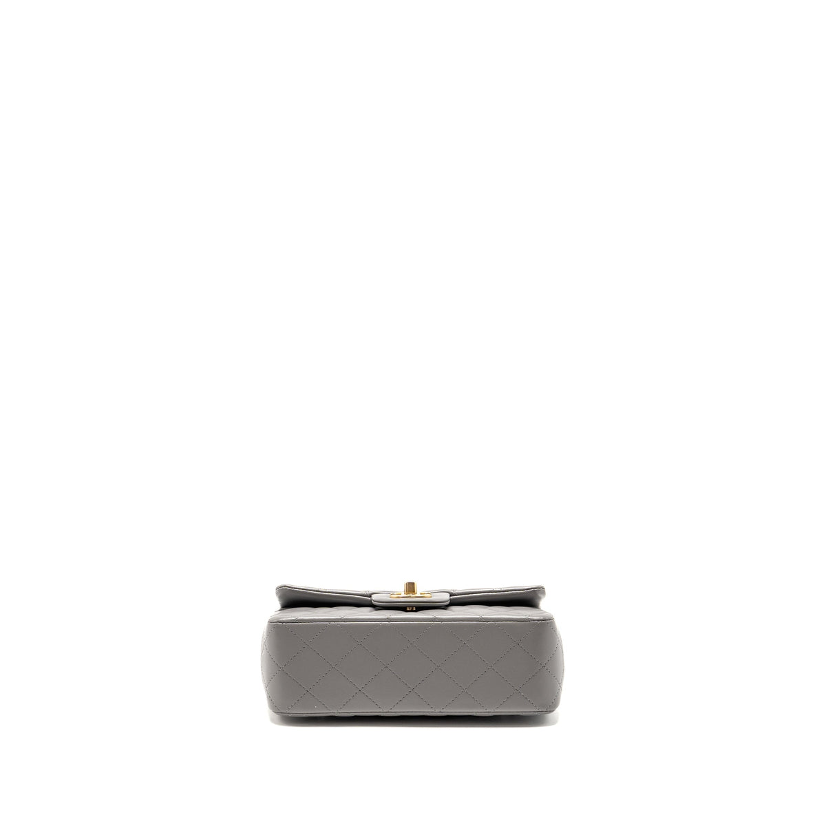 Chanel 22B Metal Top Handle Mini Rectangular Flap Bag Lambskin Grey GHW (Microchip)