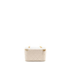 Chanel 22K Long Vanity with Coco Love Detailed Chain Lambskin White GHW（Microchip)