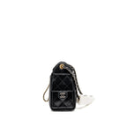 CHANEL MINI 25 BAG AGED CALFSKIN BLACK MULTICOLOUR HARDWARE (MICROCHIP)