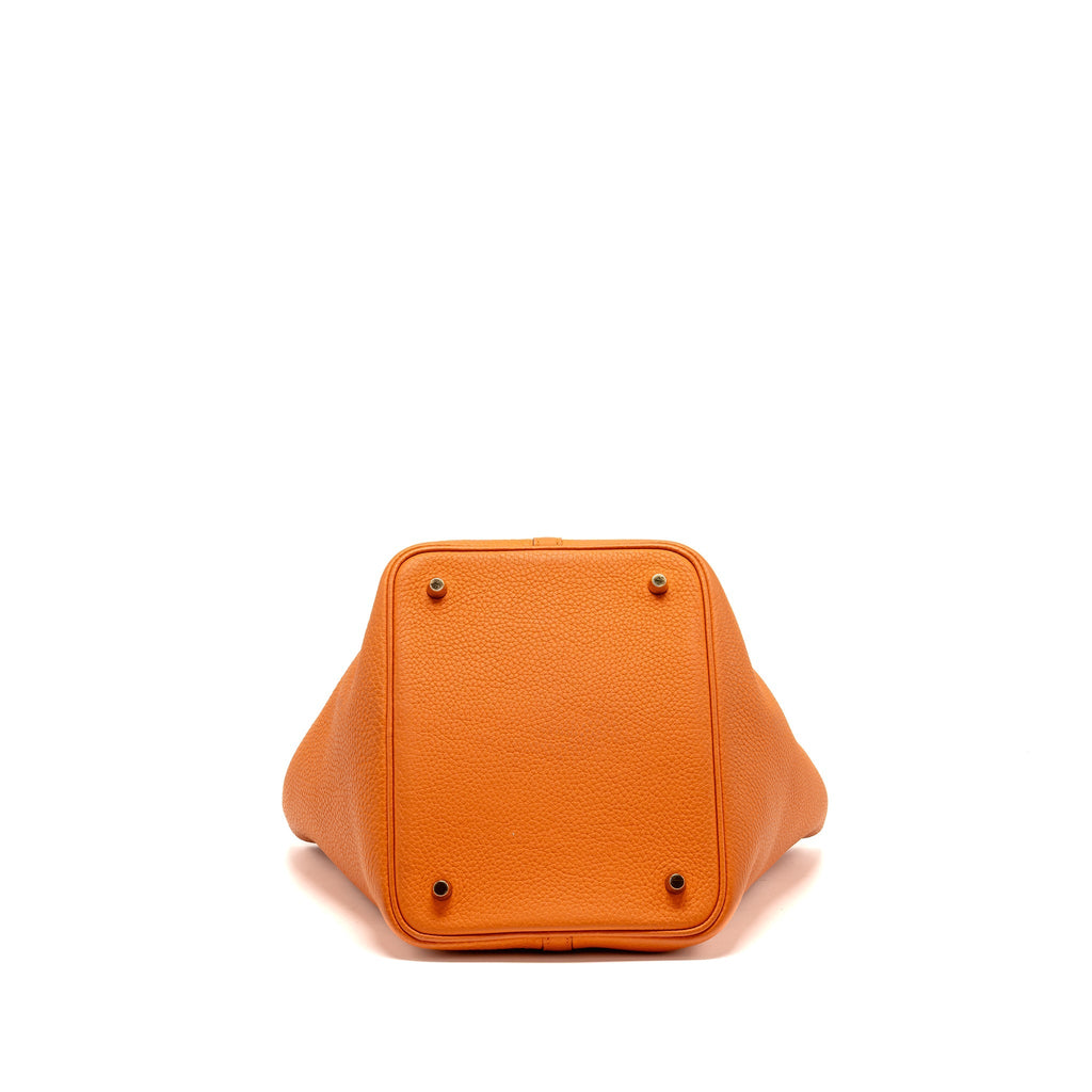 Hermes picotin 22 lock bag clemence orange GHW
