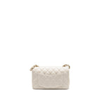 CHANEL MINI RECTANGULAR FLAP BAG CAVIAR WHITE LGHW