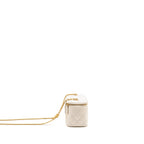 Chanel 22K Long Vanity with Coco Love Detailed Chain Lambskin White GHW（Microchip)