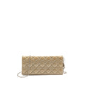 Dior Cannane Quilted Lady Dior Chain Clutch Patent Beige SHW