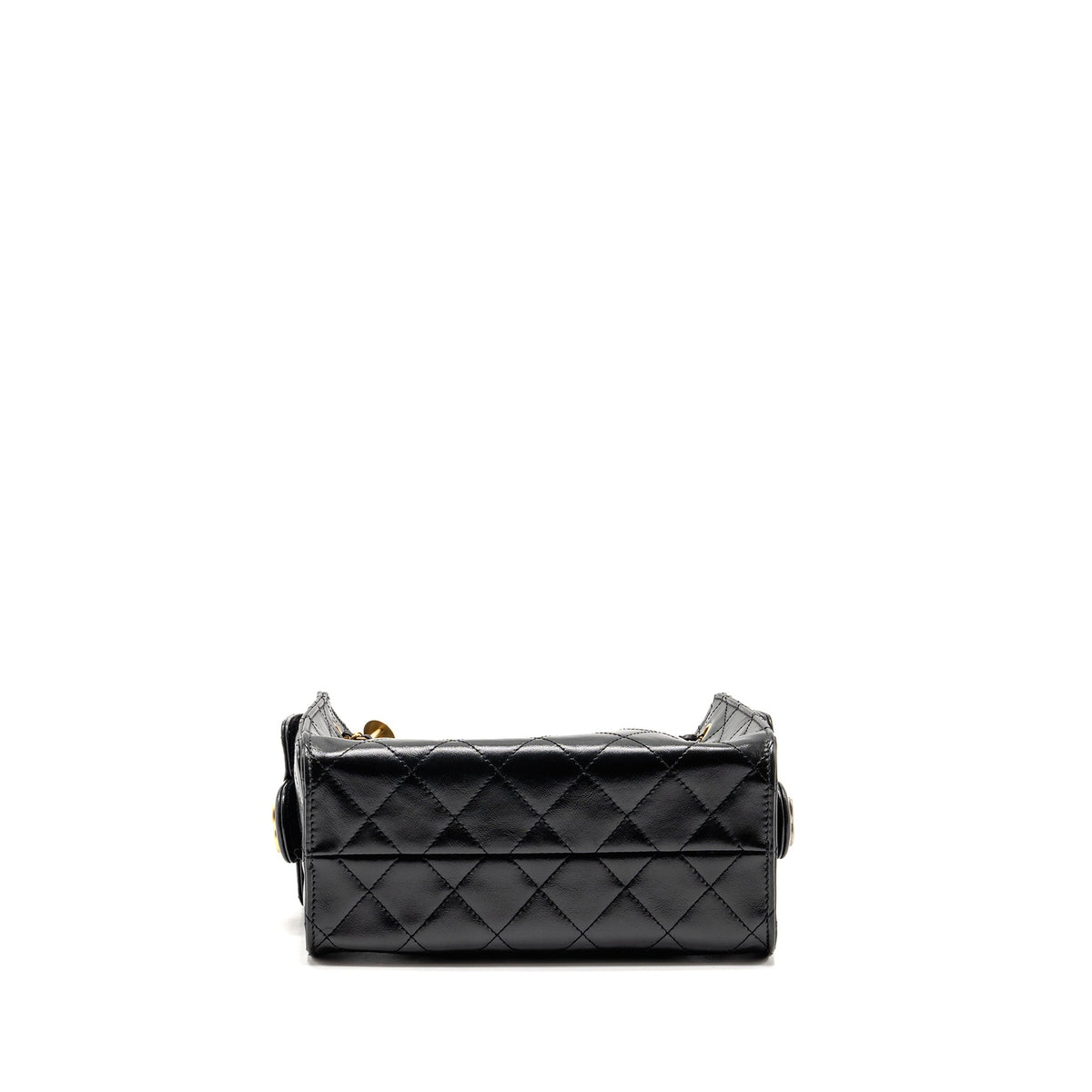 CHANEL MINI 25 BAG AGED CALFSKIN BLACK MULTICOLOUR HARDWARE (MICROCHIP)