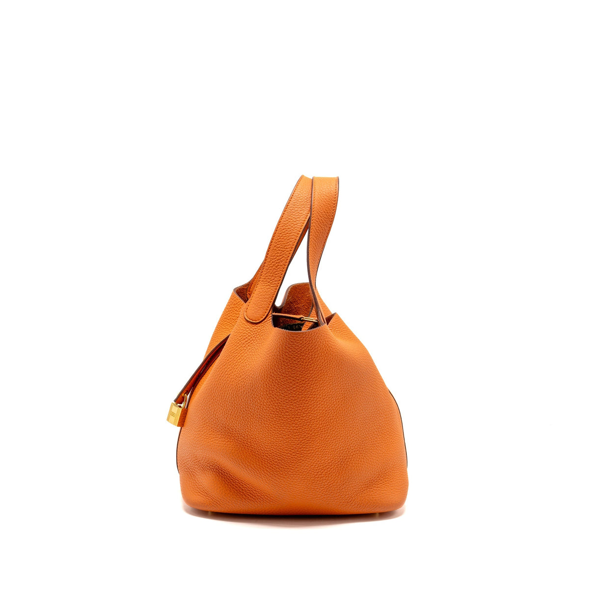 Hermes picotin 22 lock bag clemence orange GHW